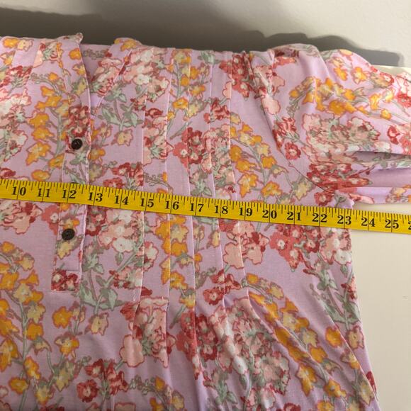 Wonderly Top Size 1X Purple Lilac Floral Boho Whimsical Prairie Flowy - Picture 13 of 15